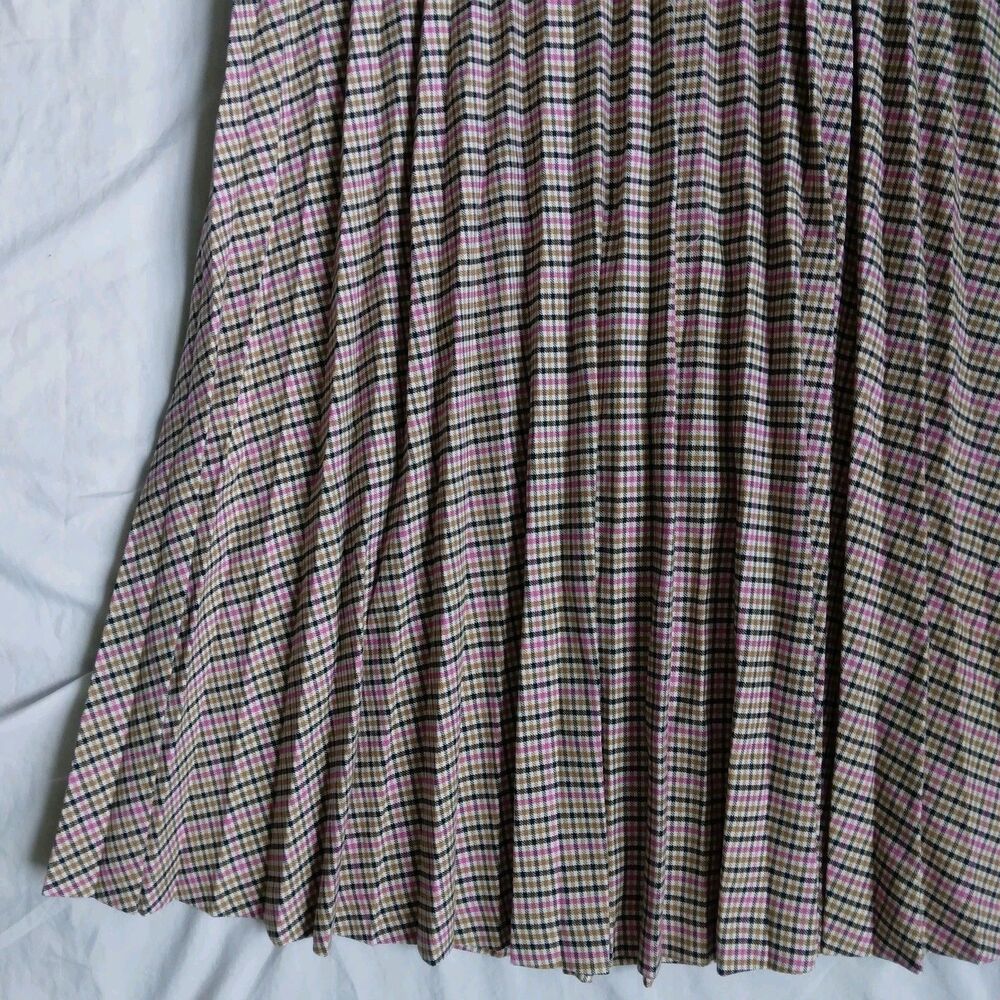New LOFT Multi Color Plaid Pleated Skirt Preppy Academia Womens Size 4 - Picture 5 of 13